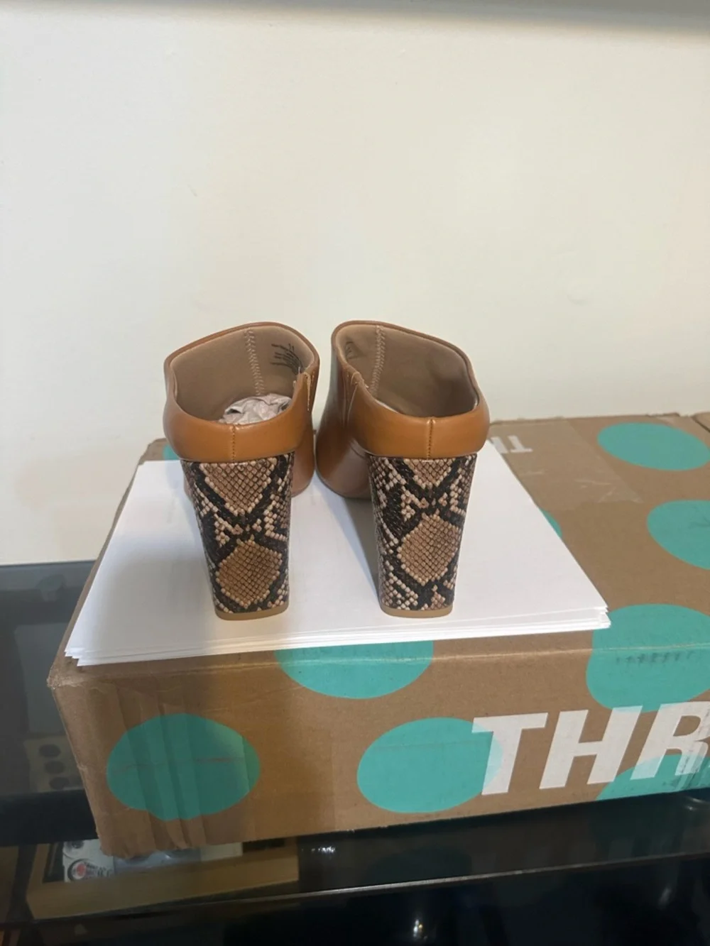 a new day Cognac Brown Square-Toe Mule Heels - Picture 3 of 5